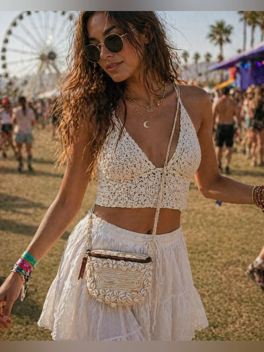 Anthropologie Seashell Fannypack/crossbody
